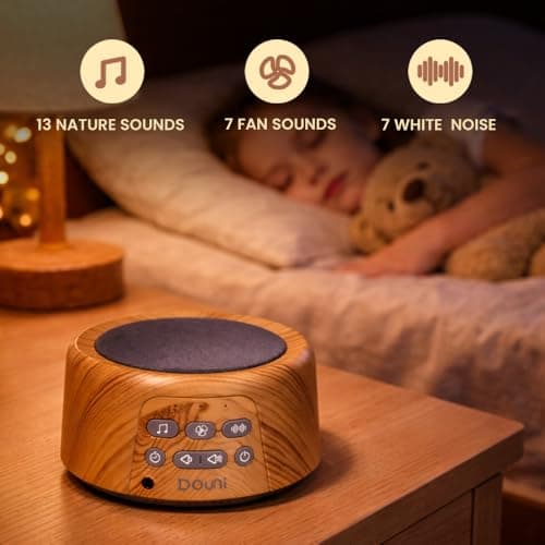 Douni Sleep Sound Machine - White Noise Machine with 27 Soothing Sounds for Sleeping & Relaxation, Timer Settings,Sleep Therapy for Families, Home,Office,Travel.Wood Grain