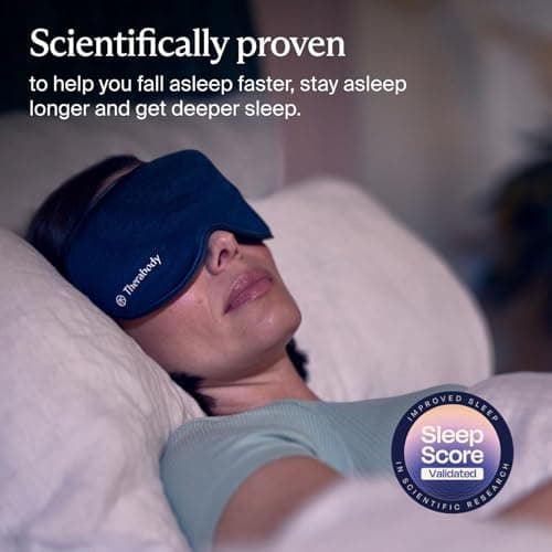 TheraGun Therabody Sleep Mask Ultra-Comfortable, 100% Blackout Sleep Eye Mask with Gentle Eye Massager Vibration for Stress Relief, Headache Relief & Self Care - Facial Massager for Women & Men