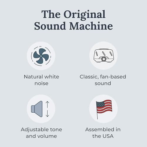 Yogasleep Dohm (White/Gray) The Original White Noise Machine, Relaxing Natural Sound from a Real Fan, Sleep Aid & Noise Cancelling for Adults & Baby, Office Privacy & Meditation, Baby Registry