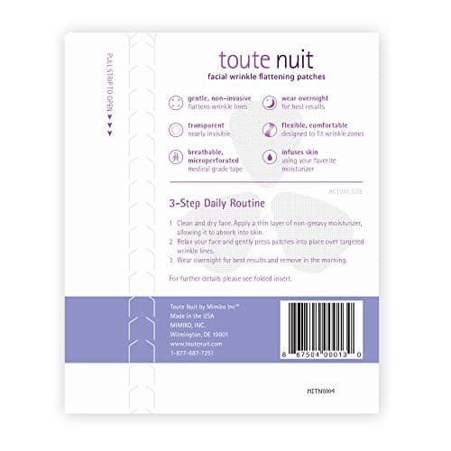 Toute Nuit Wrinkle Patches – Triangle – Face Tape for Forehead, Eyes & Lips – Hypoallergenic Anti Wrinkle Patches – 45 Count, Made in USA