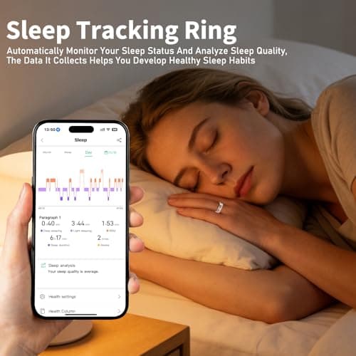 Chendssfkd Smart Ring for Women and Men - IP68 Waterproof Health Tracker Ring with Heart Rate, Step Counting, Sleep Monitoring, No Subscription Fee for iPhone/Android, Enamel Rose Gold 10#