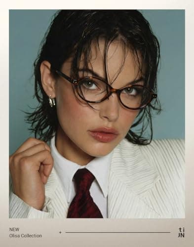 TIJN Olisa Blue Light Blocking Glasses for Women Men,Oval Small Frame Bluelight Glasses for Gaming/Computer/Screen,Tortoise