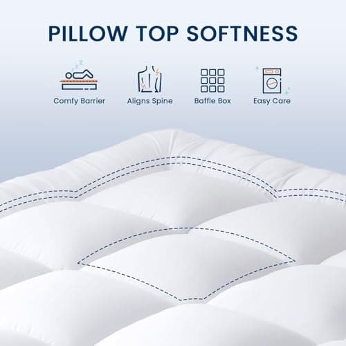 YUGYVOB Queen Mattress Topper Extra Thick, Cooling, and Breathable Mattress Pad 8-21" Deep Pocket Soft Down Alternative Fill
