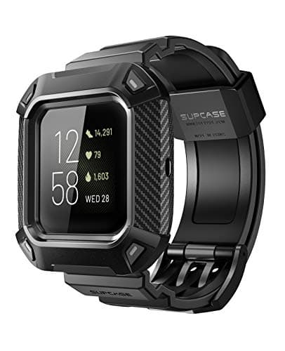 SUPCASE Unicorn Beetle Pro Watch Bands for Fitbit Versa 2, Protective Replacement Wristband Case Band for Fitbit Versa 2 (Black)