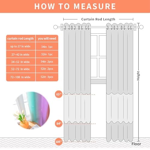 XiDi Curtains for Girls Bedroom Decor, Rainbow Blackout Curtains for Kids/Little Girl Room Decor, Unicorn Wall Decals,Pink Purple Green,63 x 34 inches,1 Panel