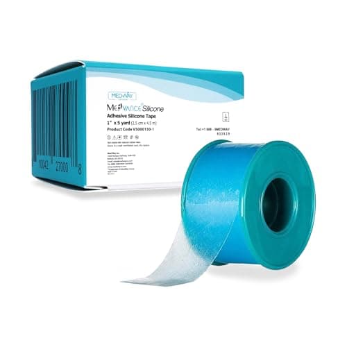 MedVance Silicone Tape Medical, Perforated Surgical Tape Sensitive Skin, Waterproof Tape for Skin, Medical Tape for Wound Care, Eyelash Tape, Gentle Skin Tape, 1" Width (1 Pack, 180 Inches)