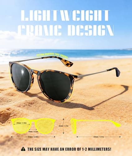 QALLY Sunglasses Womens Polarized Sunglasses-Women: Retro Round Sun Glasses with UV400 Protecion Trendy 3 Pack
