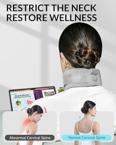 Artelse Ice Silk Neck Brace - Soft, Breathable Cervical Collar for Pain Relief & Posture Correction - Anti-Snoring Support for Comfortable Sleep - Ideal for Office Workers