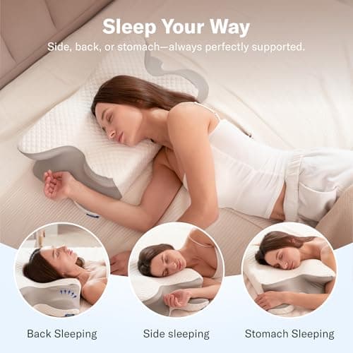 Alcedo Cervical Pillow for Cozy Sleep and Neck Pain Relief, Odorless Ergonomic Memory Foam Pillow, Orthopedic Bed Pillow for Side, Back & Stomach Sleepers