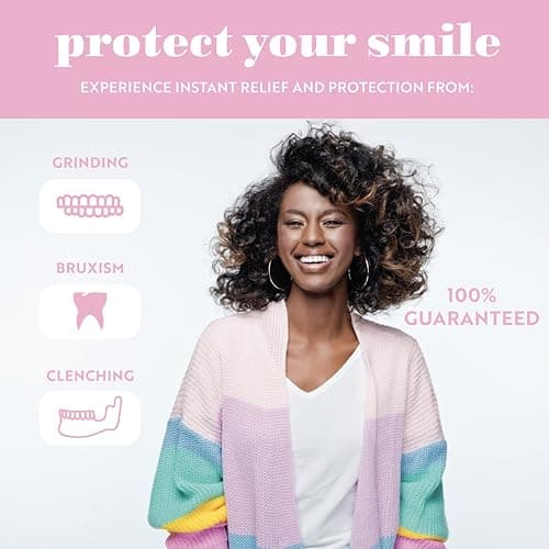 Sleep Peachy Night Guard for Women - Pack of 2 Mouth Guard for Teeth Grinding, Clenching and Bruxism (Pink)
