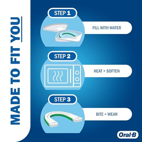 Oral-B Mouth Guard for Grinding Teeth at Night - Nighttime Dental Guard – Moldable Night Guard with Scope Mint Flavor – Less Than 3-Minutes for Custom Teeth Protection