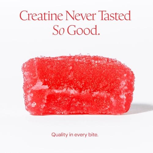 Create Creatine Monohydrate Gummies for Men & Women, Boost Focus, Strength, and Endurance, Anti-Melting Formula, Vegan, Gluten-Free, Non-GMO, 1.5g of Creatine per Gummy (Sour Cherry)