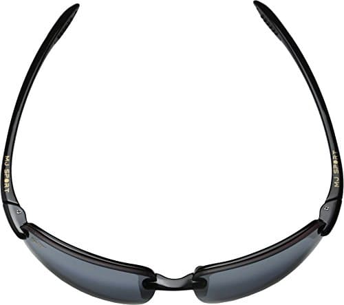 Maui Jim Men's & Women's Hookipa Polarized Rectangle Sunglasses, Gloss Black/Neutral Grey Polarized, Medium Fit