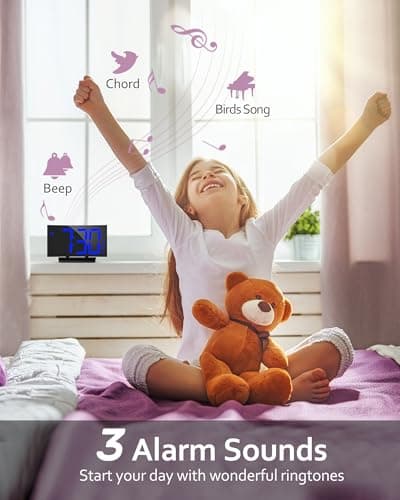 GOLOZA Upgraded Digital Alarm Clock for Bedrooms, Digital Clock with Customizable Night Mode, 5 Levels Brightness+Off, 2 Volume, 3 Alarm Tones, Snooze, USB Charging Port, Power-Off Memory, 12/24H/DST