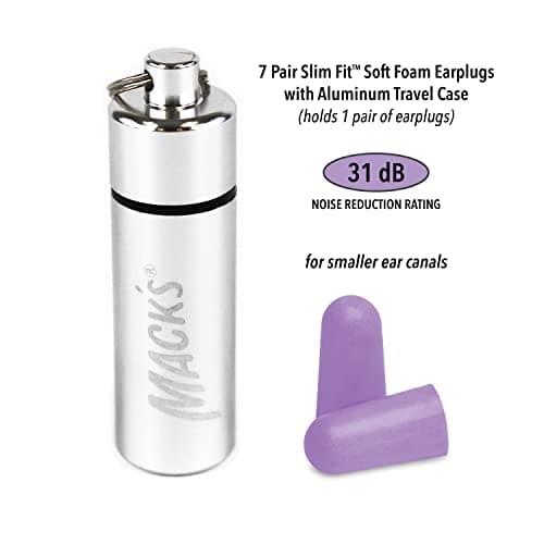 Mack’s Slim Fit Soft Foam Earplugs, 7 Pair with Travel Case – Small Ear Plugs for Sleeping, Snoring, Traveling, Concerts, Shooting Sports and Power Tools | Made in USA