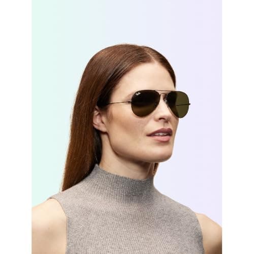 Ray-Ban RB3025 Classic Aviator Sunglasses, Black/G-15 Green, 58 mm
