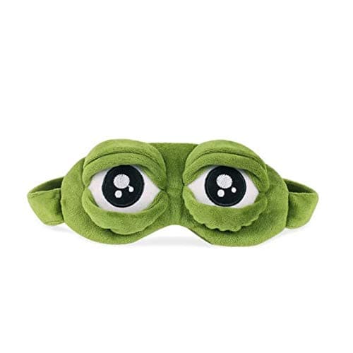 Shinywear Cute Rabbit Sleeping Eye Mask Plush Blindfold Travel Sleep Masks Super Soft Funny Eye Cover for Kids Girls and Adult (Green Frog)