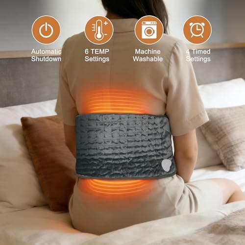 Electric Heating pad with 6 Heat Settings, Auto Shut Off, Dry Electric Heating for Back Neck Knee Arms Legs Shoulder Heat Pads for Christmas Birthday Father Mother's Day (23.8"X11.8", Gray Green)