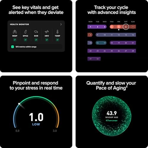 WHOOP Peak - 12 Month Membership -24/7 Activity and Sleep Tracker, Personalized Coaching, Menstrual Cycle Insights - 14+ Days Battery Life