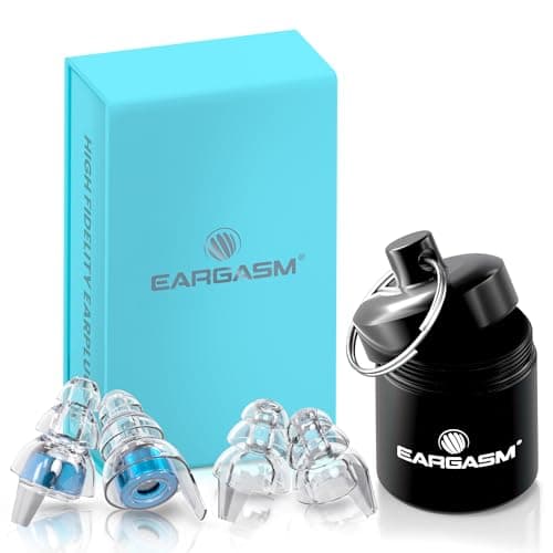 Eargasm High Fidelity Blue Earplugs for Concerts, Festivals, Musicians, DJs, Night-Life, Motorcycle Hearing Protection - Reusable Ear Plugs for High Fidelity Noise Reduction up to 21 dB