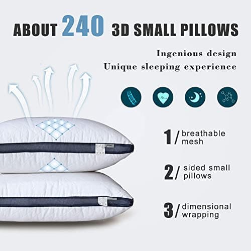 Meoflaw Pillows for Sleeping (2-Pack), Luxury Hotel Pillows Queen Size Set of 2,Bed Pillows for Side and Back Sleeper (Queen)