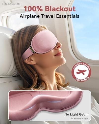 Weighted Blackout Sleep Mask for Women, 3D Contoured Zero Eye Pressure, Lash-Friendly Deep Eye Cups, Adjustable Slide Buckle Strap, Night Shift Nurse Essentials for Day Sleep & College Dorm Naps(Pink)