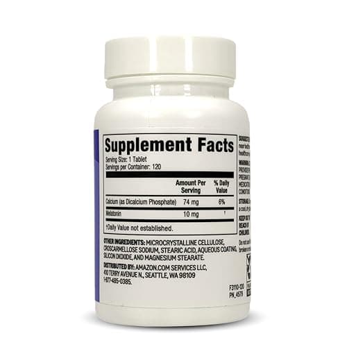 Amazon Basics Extra Strength Melatonin Tablets, 10 mg 120 Count