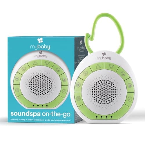 MyBaby Sound Machine, White Noise for Baby, Travel, Nursery and On The Go, 4 Soothing Sounds, Integrated Clip, Small and Lightweight, Great for Registry Gift