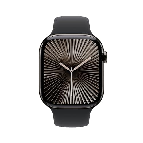 Apple Watch Series 10 [GPS + Cellular 46mm] - Slate Titanium Case with Black Sport Band, M/L (Renewed)
