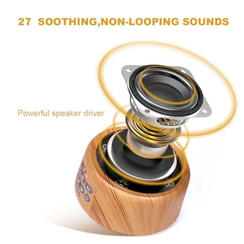 Douni Sleep Sound Machine - White Noise Machine with 27 Soothing Sounds for Sleeping & Relaxation, Timer Settings,Sleep Therapy for Families, Home,Office,Travel.Wood Grain