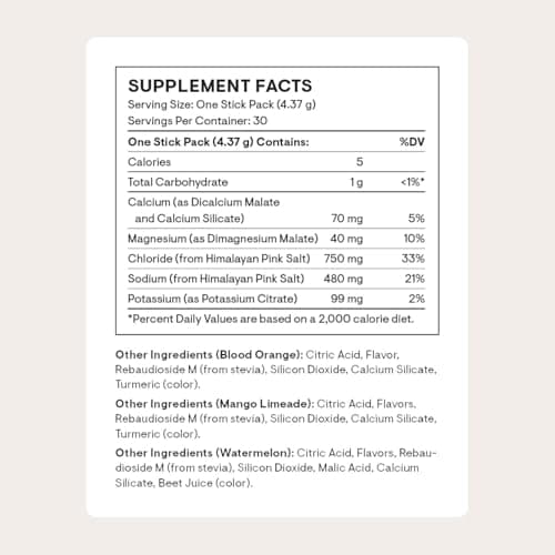 THORNE - Daily Electrolytes - Zero Sugar & Low-Calorie Electrolyte Powder Drink Mix - Flavors Derived from Natural Sources - NSF Certified for Sport - Variety - 30 Stick Packs