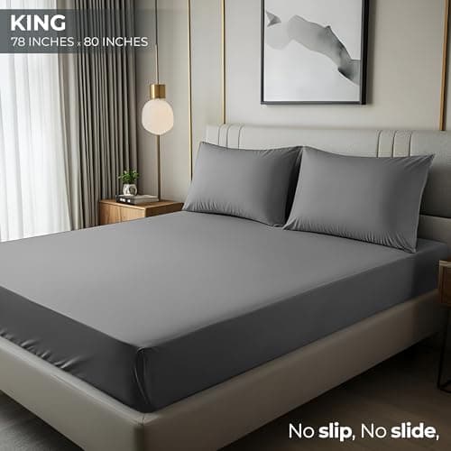 Utopia Bedding King Fitted Sheet - Bottom Sheet - Deep Pocket - Polyester - Shrinkage and Fade Resistant - Easy Care -1 Fitted Sheet Only (Grey)