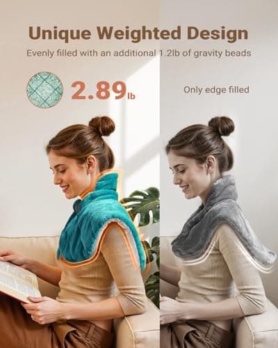 iDOO Graphene-Infused Heating Pad for Neck Shoulders and Back, Fathers Birthday Day Gifts for Mum Dad, Gifts for Women Men Elderly, FSA Eligible Items Only List, Weighted Heat Pads for Pain Relief