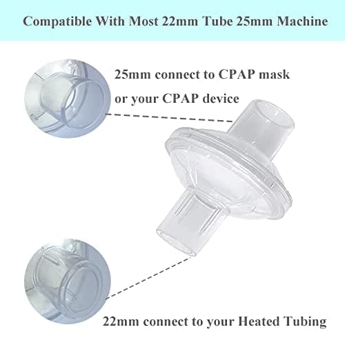 Filters for Cpap Machine - 12 pcs Universal Cpap Filters fit Inline Compatible with Resmed and Any Machine Size 22mm and 25mm Tube