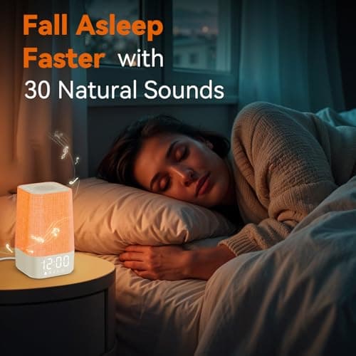 10-60 Mins Simulate Sunrise Alarm Clock: Gentle Wake Up Light Adjustable Brightness, 30-Level Volume, Bright & Loud Enough for Heavy Sleepers - White Noise Machine with 30 Soothing Sounds, Ease of Use