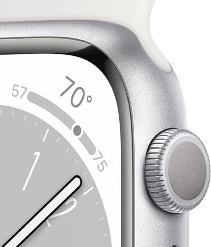 Apple Watch Series 8 [GPS, 41mm] - Silver Aluminum Case with White Sport Band - S/M (Renewed)