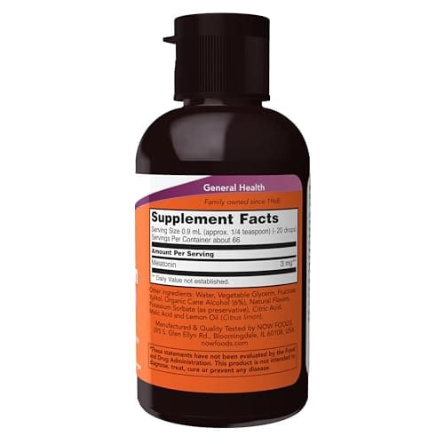 NOW Foods Supplements, Liquid Melatonin, 3 mg Per Serving, Fast Absorbtion and Great Taste, 2-Ounces