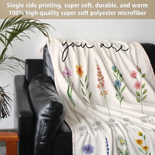 Afterprints Christian Gifts for Women, Christian Blanket with Flowers, Birthday Gifts for Women, Christmas, Inspirational, Religious Gifts for Sister, Friend, Daughter, Soft Throw Blankets 50'' x 60''