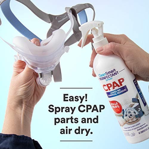 CleanSmart CPAP Disinfectant Spray, Kills 99.9% of Bacteria and Viruses on CPAP Equipment, No Residue, 16 oz (Pack of 2)