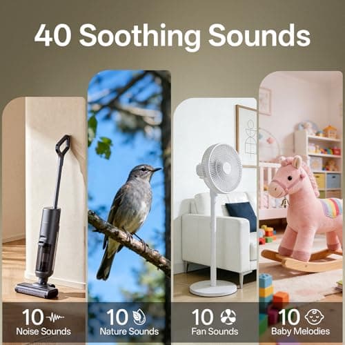 Hotmoon Sound Machine for Sleep, Cocoon 2 White Noise Sound Machine with 40 Relaxing Sounds, Dual-Speaker & Timer, 8 Night Light, Pink Brown Green Noise for Sleeping Adults, Office Privacy, Plug-in