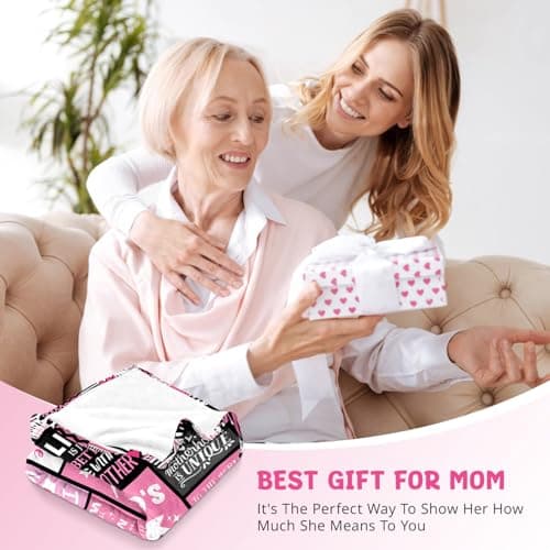 PVDSAVE Moms Mothers Day Birthday Gifts from Daughter Son - Blanket Gifts for Mom - World's Best Mom Ever Gifts - Christmas Valentines Day Birthday Present for Moms - Mother Life Blanket 50"x60"