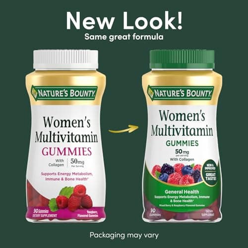 Nature's Bounty Women Multivitamin Gummies, Vitamin Supplements for Adults, General Health, Supports Immune and Bone Health, Mixed Berry and Raspberry Flavored, 90 Gummies