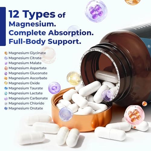 Magnesium Complex 700mg | 12-in-1 High Absorption Supplement | Glycinate, Citrate, Malate, Taurate & More | Sleep Support, Muscle Cramp Relief, Stress, Heart, Bone & Nerve Health | 120 Vegan Capsules