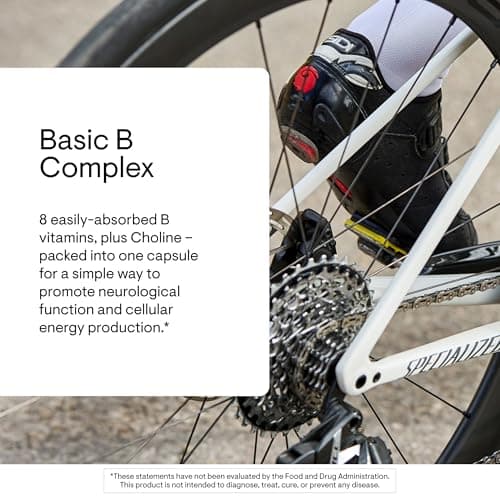 THORNE - Basic B-Complex - Tissue-Ready Vitamin B Complex Supplement with Choline - Supports Cellular Energy Production, Brain Health & Red Blood Cell Formation* - Gluten-Free - 60 Servings
