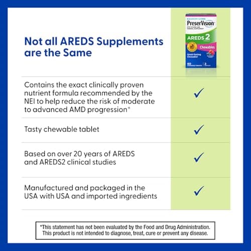 PreserVision AREDS 2 Eye Vitamins, #1 Eye Doctor Recommended Brand, Chewable Lutein and Zeaxanthin Supplement with Vitamin C, Vitamin E,Zinc, and Copper, Mixed Berry, 60 Tablets