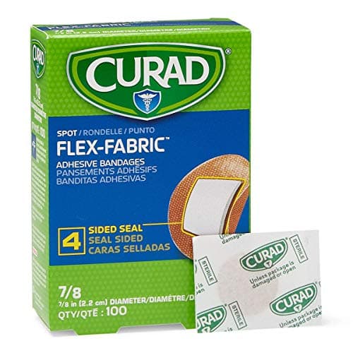Curad Flex Fabric Spot Adhesive Bandages, Bandage Diameter is 7/8" (Box of 100)