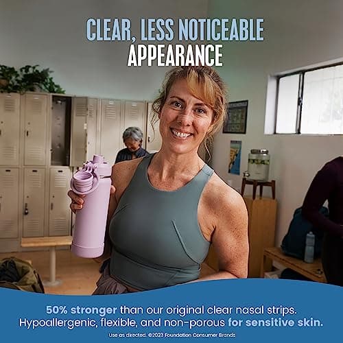 Breathe Right Nasal Strips | Extra Strength | Clear Nasal Strips | For Sensitive Skin | Help Stop Snoring | Drug-Free Snoring Solution & Nasal Congestion Relief Caused by Colds & Allergies | 26 Count