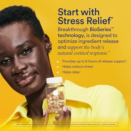 Ritual Stress Relief Supplement - Ashwagandha, L-Theanine, & Saffron - Helps Reduce Stress, Manage Cortisol, Promotes Calm, Relaxation* - All Day Support* - Vegan - Citrus - 30 Capsules - 30 Servings