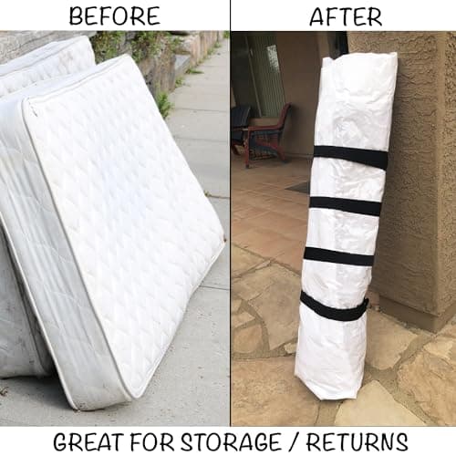 Mattress Vacuum Bag for Moving, Vacuum Seal Mattress Bag for Memory Foam or Inner Spring Mattresses, Compression and Storage for Returns, Leakproof Valve and Double Zip Seal (Queen/Full/Full-XL)