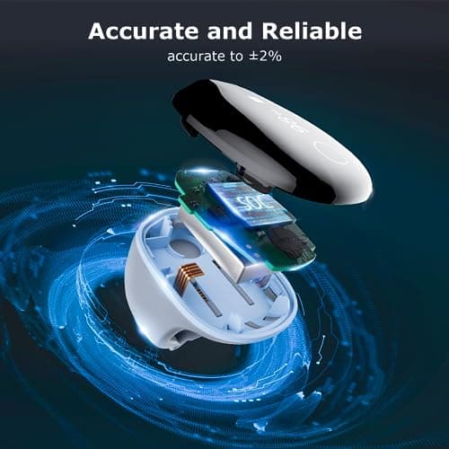 Wellue O2Ring Oxygen Monitor with Vibration Reminder -Bluetooth O2 Pulse Oximeter Rechargeable, Continuous Recording of SpO2 & PR, Blood Oxygen Saturation Tracker with Free APP & PC Reports